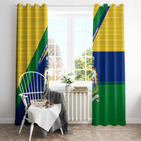 Saint Vincent and the Grenadines Flag Window Curtain Coat of Arms and National Colors - Wonder Print Shop