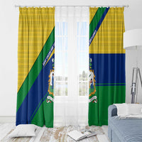 Saint Vincent and the Grenadines Flag Window Curtain Coat of Arms and National Colors - Wonder Print Shop