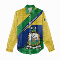 Saint Vincent and the Grenadines Flag Women Casual Shirt Coat of Arms and National Colors - Wonder Print Shop