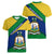 Saint Vincent and the Grenadines Flag Women V-Neck T-Shirt Coat of Arms and National Colors - Wonder Print Shop