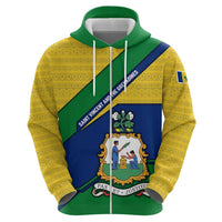 Saint Vincent and the Grenadines Flag Zip Hoodie Coat of Arms and National Colors - Wonder Print Shop