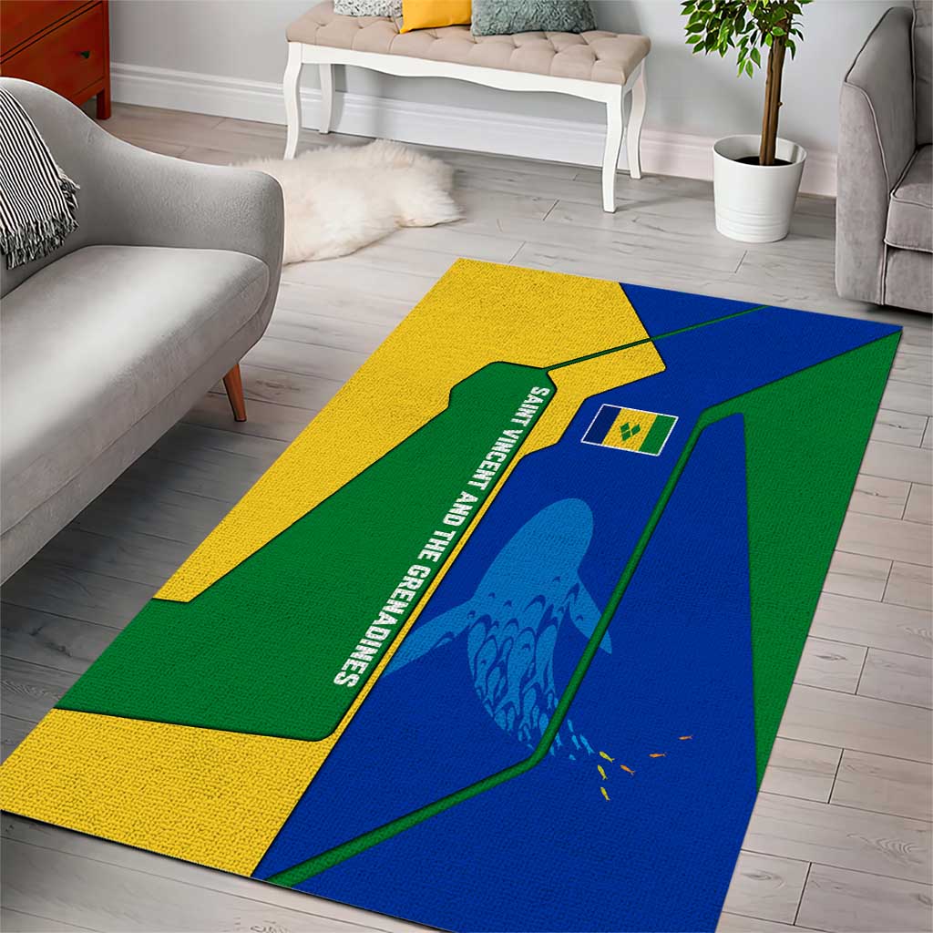 Saint Vincent and the Grenadines Flag Wave Map Area Rug Caribbean Island Pride Pullover - Wonder Print Shop