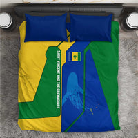 Saint Vincent and the Grenadines Flag Wave Map Bedding Set Caribbean Island Pride Pullover - Wonder Print Shop