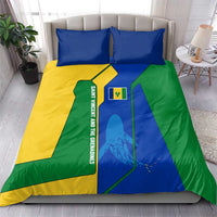 Saint Vincent and the Grenadines Flag Wave Map Bedding Set Caribbean Island Pride Pullover - Wonder Print Shop