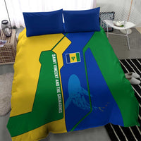 Saint Vincent and the Grenadines Flag Wave Map Bedding Set Caribbean Island Pride Pullover - Wonder Print Shop
