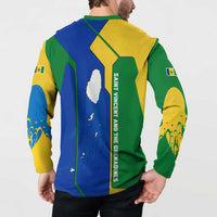 Saint Vincent and the Grenadines Flag Wave Map Button Sweatshirt Caribbean Island Pride Pullover - Wonder Print Shop