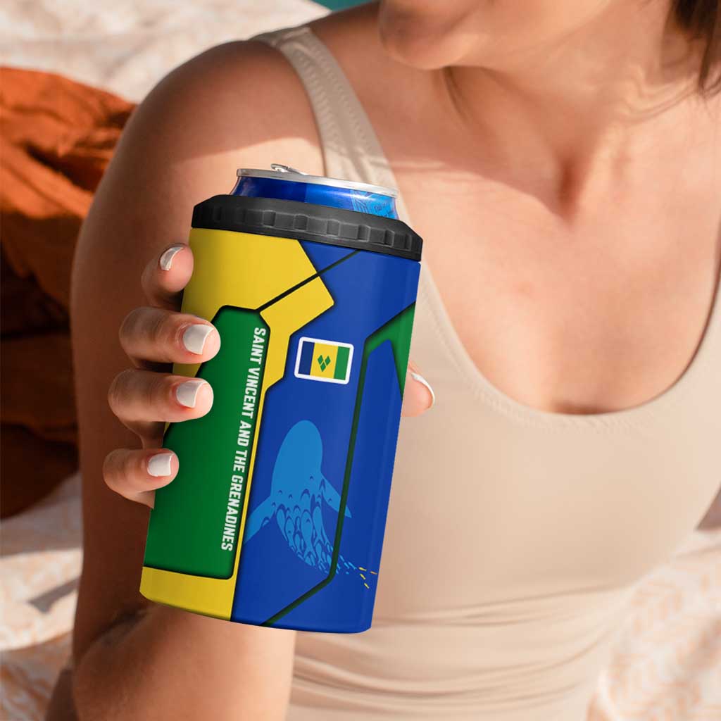 Saint Vincent and the Grenadines Flag Wave Map 4 in 1 Can Cooler Tumbler Caribbean Island Pride Pullover - Wonder Print Shop