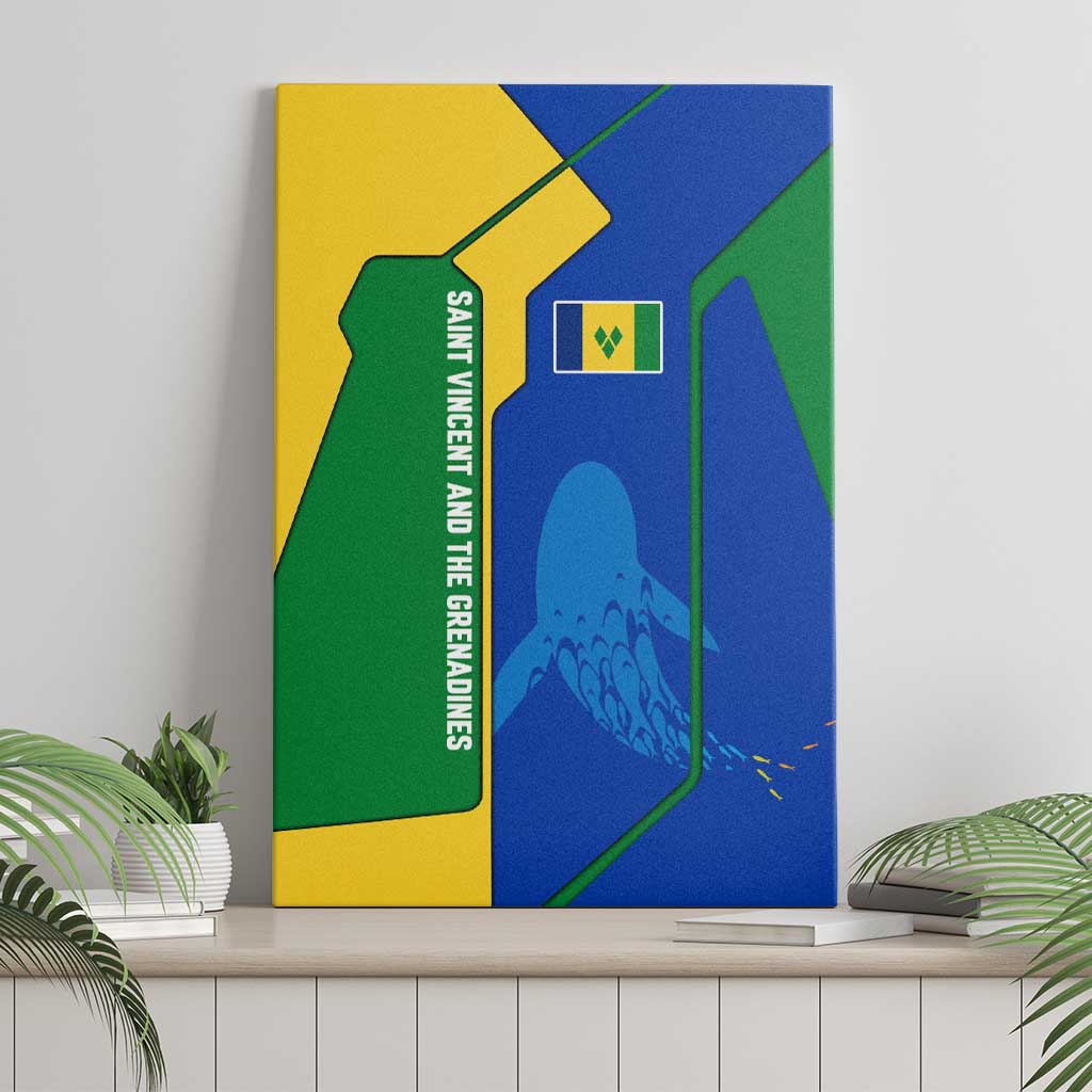 Saint Vincent and the Grenadines Flag Wave Map Canvas Wall Art Caribbean Island Pride Pullover - Wonder Print Shop