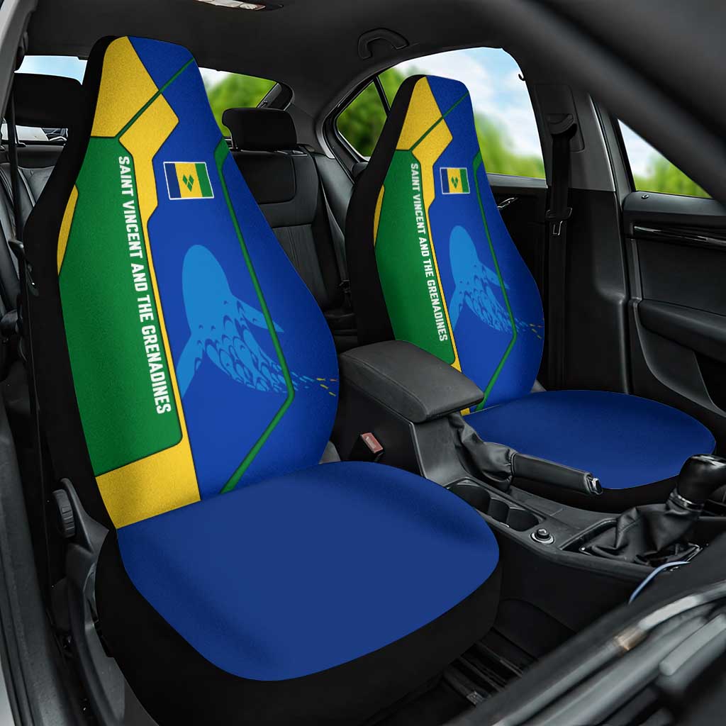 Saint Vincent and the Grenadines Flag Wave Map Car Seat Cover Caribbean Island Pride Pullover - Wonder Print Shop
