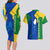 Saint Vincent and the Grenadines Flag Wave Map Couples Matching Long Sleeve Bodycon Dress and Hawaiian Shirt Caribbean Island Pride Pullover - Wonder Print Shop