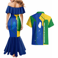 Saint Vincent and the Grenadines Flag Wave Map Couples Matching Mermaid Dress and Hawaiian Shirt Caribbean Island Pride Pullover - Wonder Print Shop