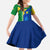 Saint Vincent and the Grenadines Flag Wave Map Family Matching Off The Shoulder Long Sleeve Dress and Hawaiian Shirt Caribbean Island Pride Pullover - Wonder Print Shop