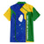 Saint Vincent and the Grenadines Flag Wave Map Family Matching Off The Shoulder Long Sleeve Dress and Hawaiian Shirt Caribbean Island Pride Pullover - Wonder Print Shop
