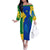 Saint Vincent and the Grenadines Flag Wave Map Family Matching Off The Shoulder Long Sleeve Dress and Hawaiian Shirt Caribbean Island Pride Pullover - Wonder Print Shop