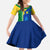 Saint Vincent and the Grenadines Flag Wave Map Family Matching Off Shoulder Maxi Dress and Hawaiian Shirt Caribbean Island Pride Pullover - Wonder Print Shop