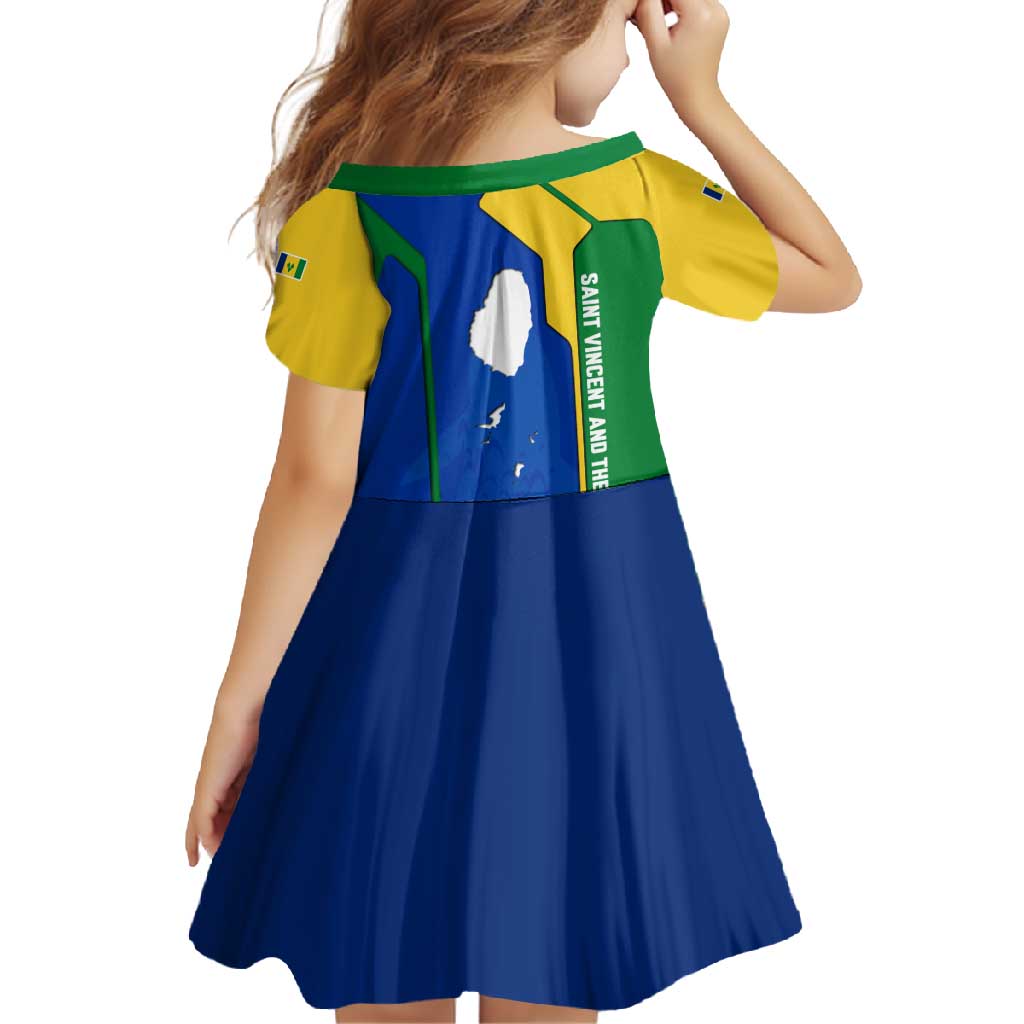 Saint Vincent and the Grenadines Flag Wave Map Family Matching Off Shoulder Maxi Dress and Hawaiian Shirt Caribbean Island Pride Pullover - Wonder Print Shop