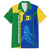Saint Vincent and the Grenadines Flag Wave Map Family Matching Off Shoulder Short Dress and Hawaiian Shirt Caribbean Island Pride Pullover - Wonder Print Shop