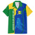 Saint Vincent and the Grenadines Flag Wave Map Family Matching Short Sleeve Bodycon Dress and Hawaiian Shirt Caribbean Island Pride Pullover - Wonder Print Shop