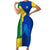Saint Vincent and the Grenadines Flag Wave Map Family Matching Short Sleeve Bodycon Dress and Hawaiian Shirt Caribbean Island Pride Pullover - Wonder Print Shop