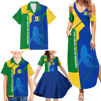 Saint Vincent and the Grenadines Flag Wave Map Family Matching Summer Maxi Dress and Hawaiian Shirt Caribbean Island Pride Pullover - Wonder Print Shop