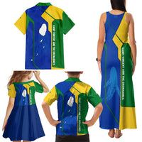 Saint Vincent and the Grenadines Flag Wave Map Family Matching Tank Maxi Dress and Hawaiian Shirt Caribbean Island Pride Pullover - Wonder Print Shop
