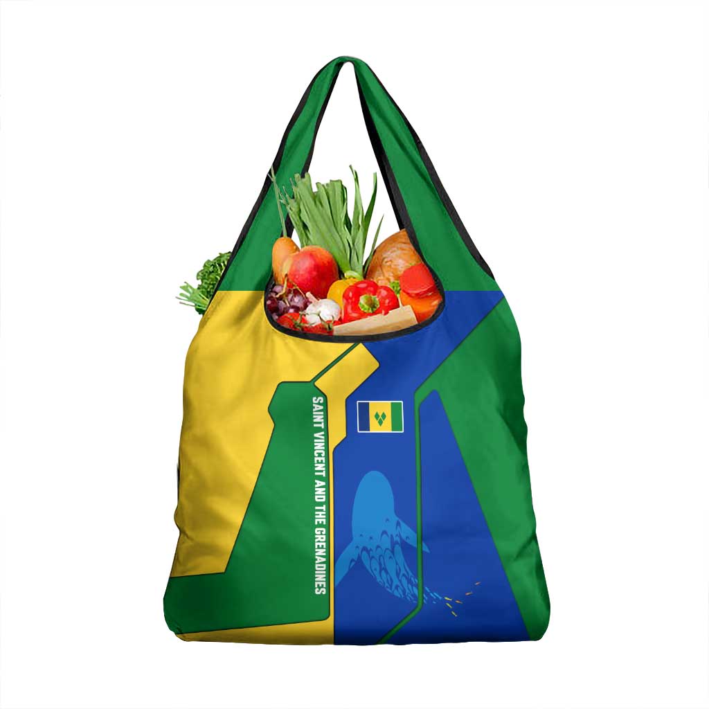 Saint Vincent and the Grenadines Flag Wave Map Grocery Bag Caribbean Island Pride Pullover - Wonder Print Shop