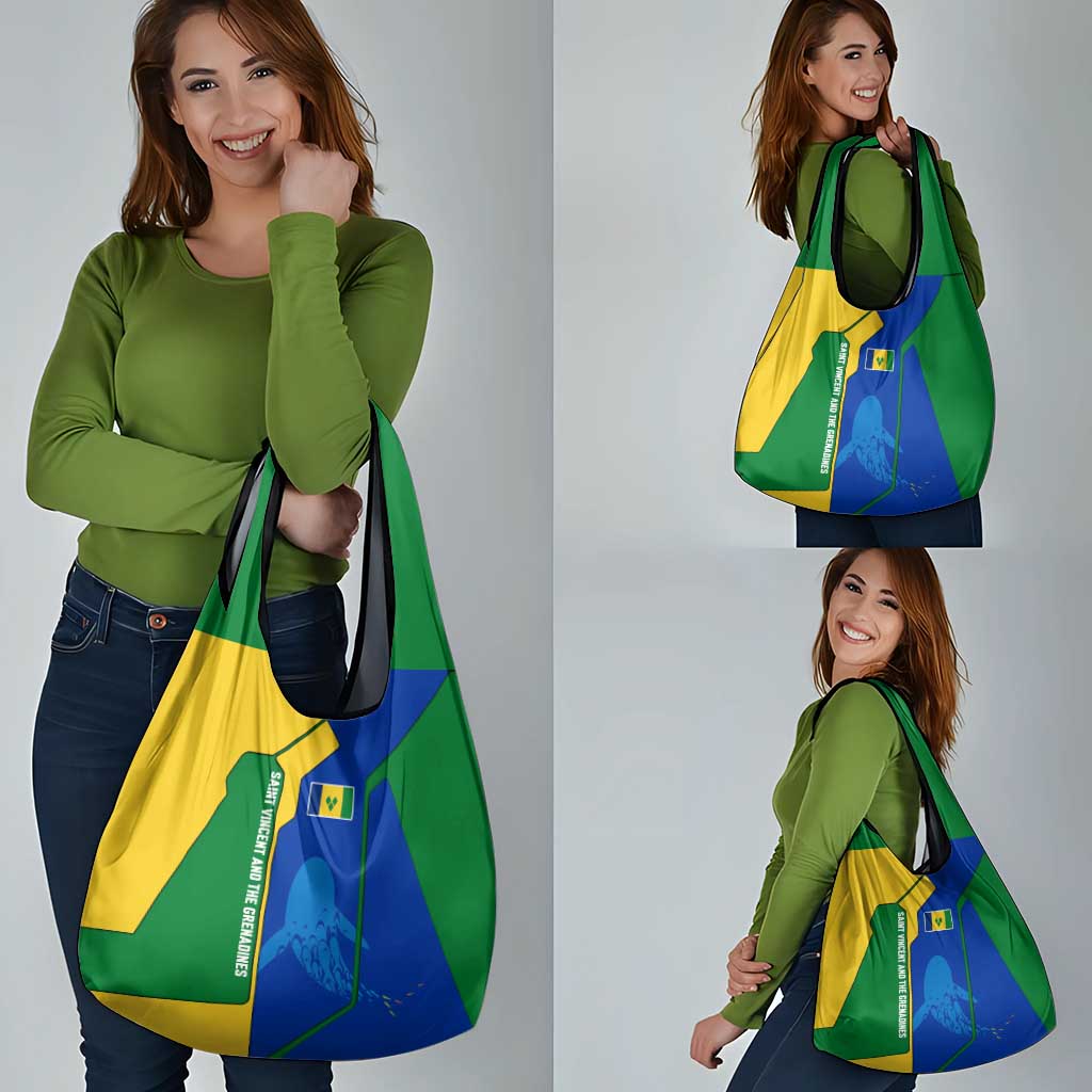 Saint Vincent and the Grenadines Flag Wave Map Grocery Bag Caribbean Island Pride Pullover - Wonder Print Shop