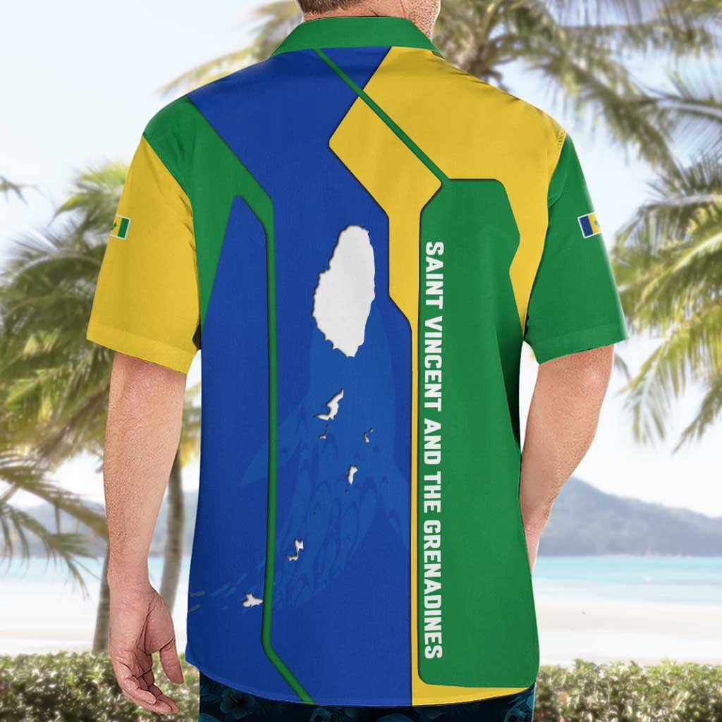Saint Vincent and the Grenadines Flag Wave Map Hawaiian Shirt Caribbean Island Pride Pullover - Wonder Print Shop