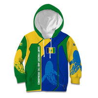 Saint Vincent and the Grenadines Flag Wave Map Kid Hoodie Caribbean Island Pride Pullover - Wonder Print Shop