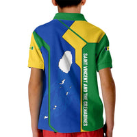 Saint Vincent and the Grenadines Flag Wave Map Kid Polo Shirt Caribbean Island Pride Pullover - Wonder Print Shop