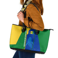 Saint Vincent and the Grenadines Flag Wave Map Leather Tote Bag Caribbean Island Pride Pullover - Wonder Print Shop