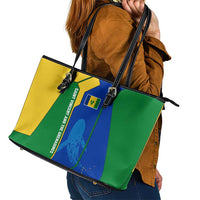 Saint Vincent and the Grenadines Flag Wave Map Leather Tote Bag Caribbean Island Pride Pullover - Wonder Print Shop