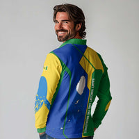 Saint Vincent and the Grenadines Flag Wave Map Long Sleeve Polo Shirt Caribbean Island Pride Pullover - Wonder Print Shop