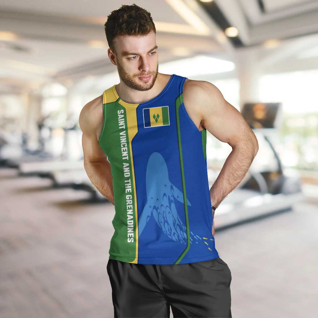 Saint Vincent and the Grenadines Flag Wave Map Men Tank Top Caribbean Island Pride Pullover - Wonder Print Shop