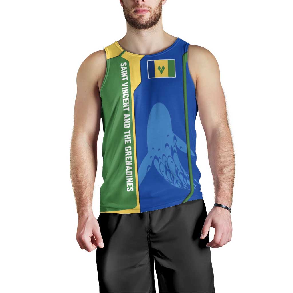 Saint Vincent and the Grenadines Flag Wave Map Men Tank Top Caribbean Island Pride Pullover - Wonder Print Shop