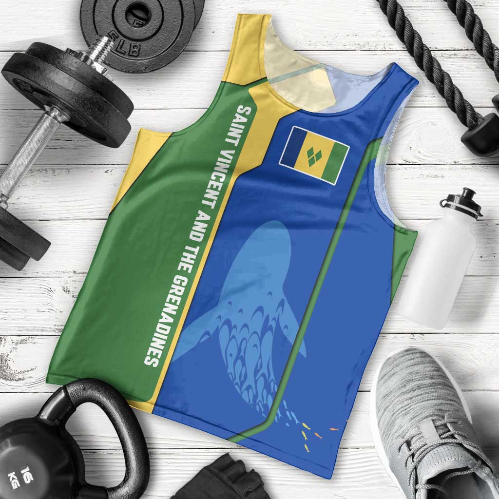 Saint Vincent and the Grenadines Flag Wave Map Men Tank Top Caribbean Island Pride Pullover - Wonder Print Shop