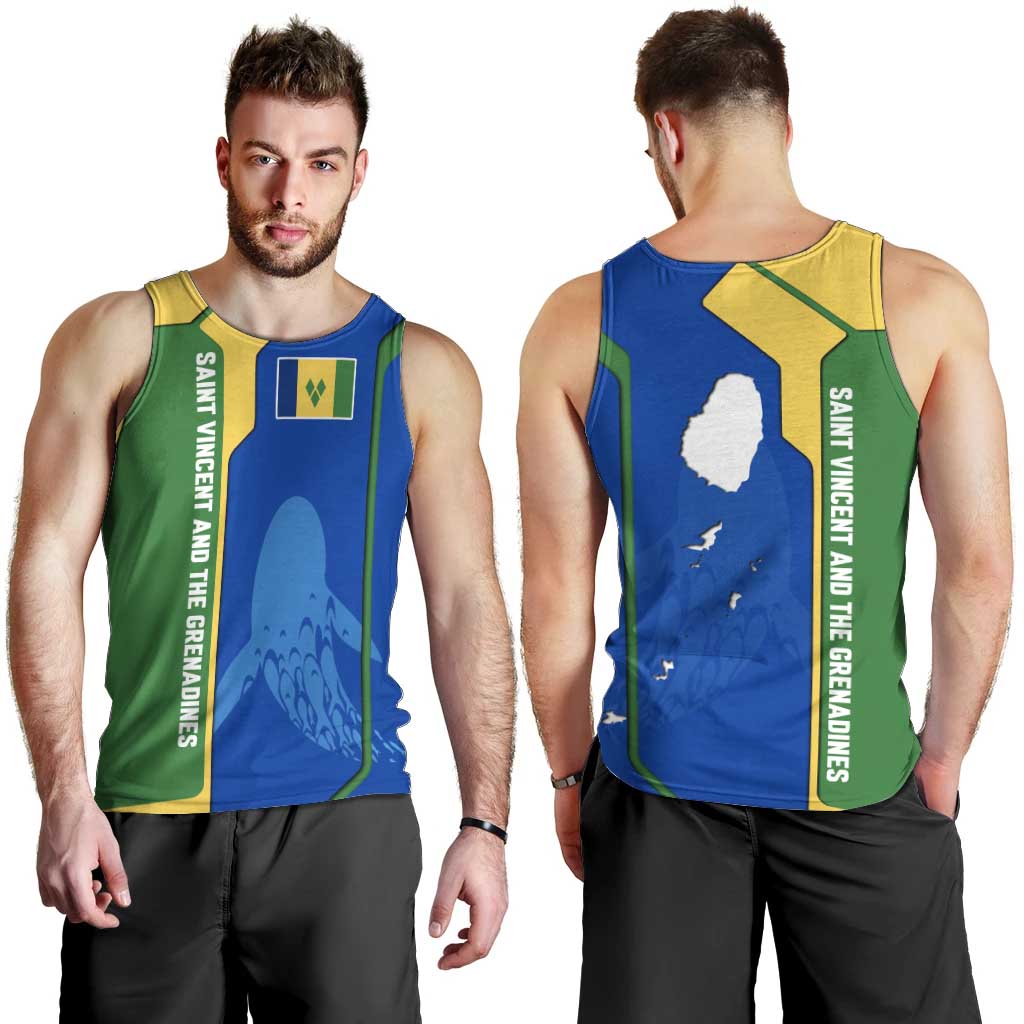 Saint Vincent and the Grenadines Flag Wave Map Men Tank Top Caribbean Island Pride Pullover - Wonder Print Shop