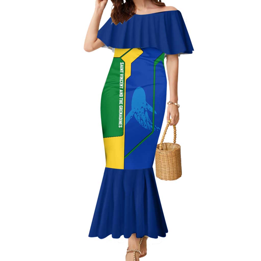 Saint Vincent and the Grenadines Flag Wave Map Mermaid Dress Caribbean Island Pride Pullover - Wonder Print Shop