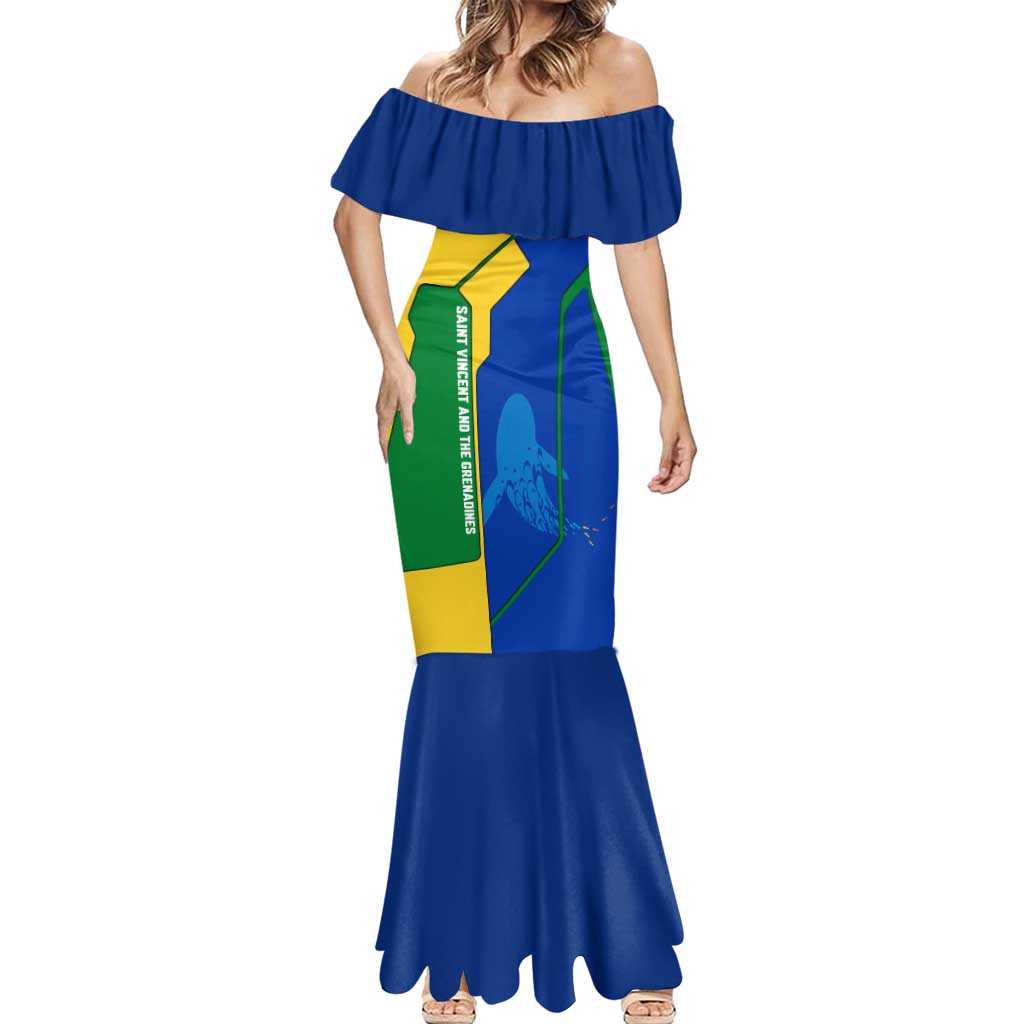 Saint Vincent and the Grenadines Flag Wave Map Mermaid Dress Caribbean Island Pride Pullover - Wonder Print Shop