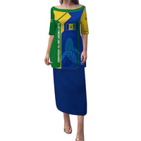 Saint Vincent and the Grenadines Flag Wave Map Puletasi Caribbean Island Pride Pullover - Wonder Print Shop