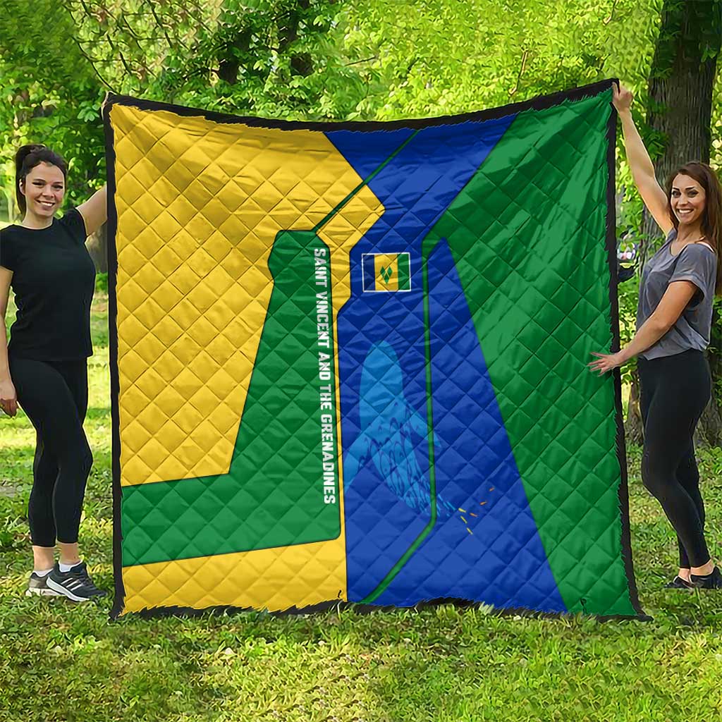 Saint Vincent and the Grenadines Flag Wave Map Quilt Caribbean Island Pride Pullover - Wonder Print Shop