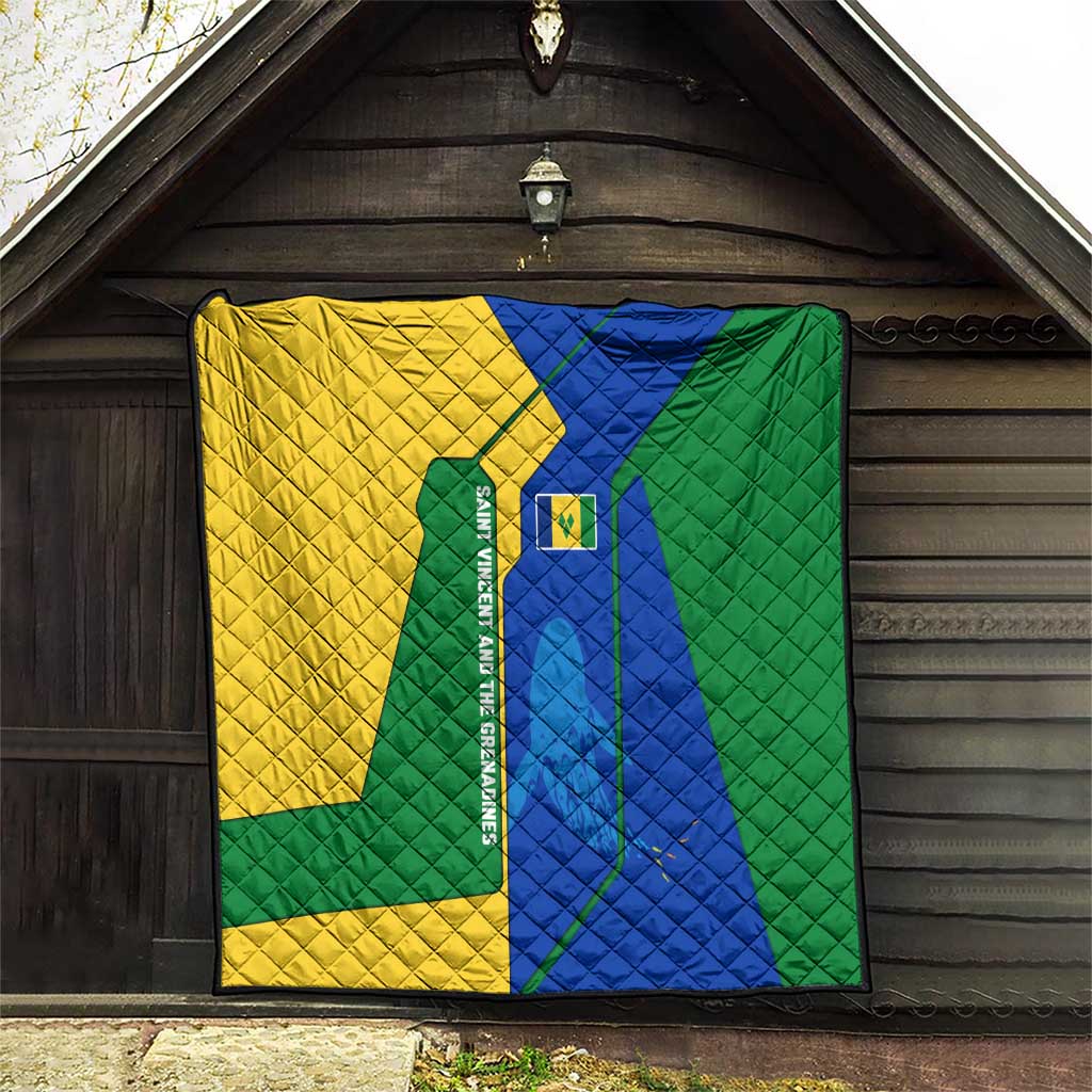 Saint Vincent and the Grenadines Flag Wave Map Quilt Caribbean Island Pride Pullover - Wonder Print Shop