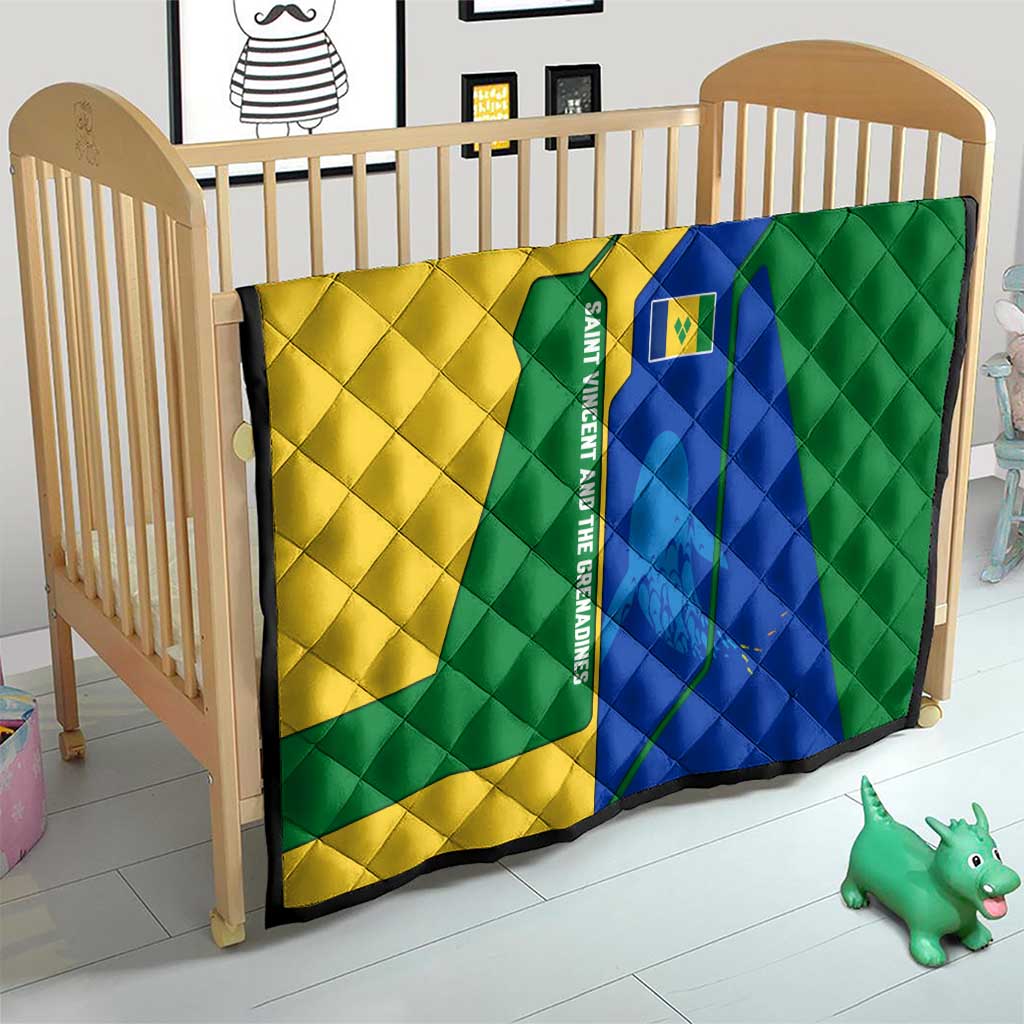 Saint Vincent and the Grenadines Flag Wave Map Quilt Caribbean Island Pride Pullover - Wonder Print Shop