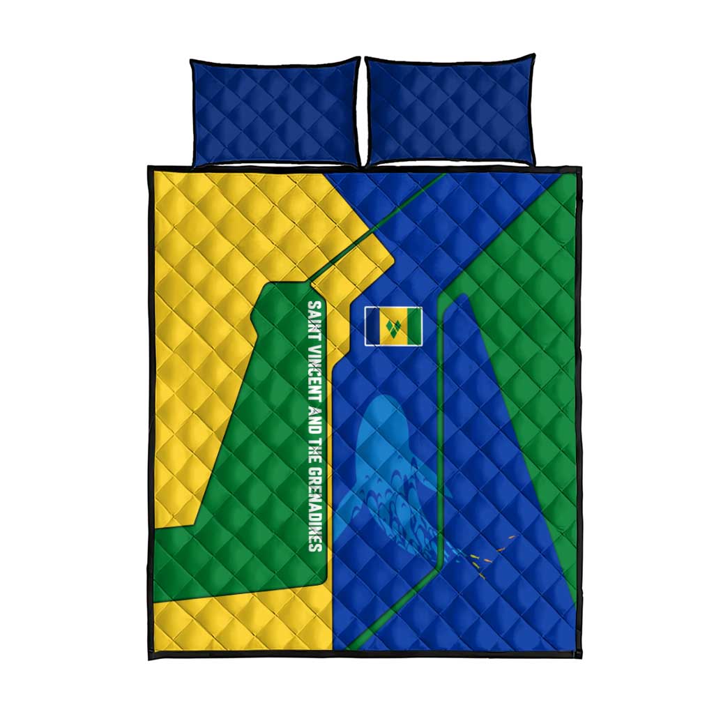 Saint Vincent and the Grenadines Flag Wave Map Quilt Bed Set Caribbean Island Pride Pullover - Wonder Print Shop