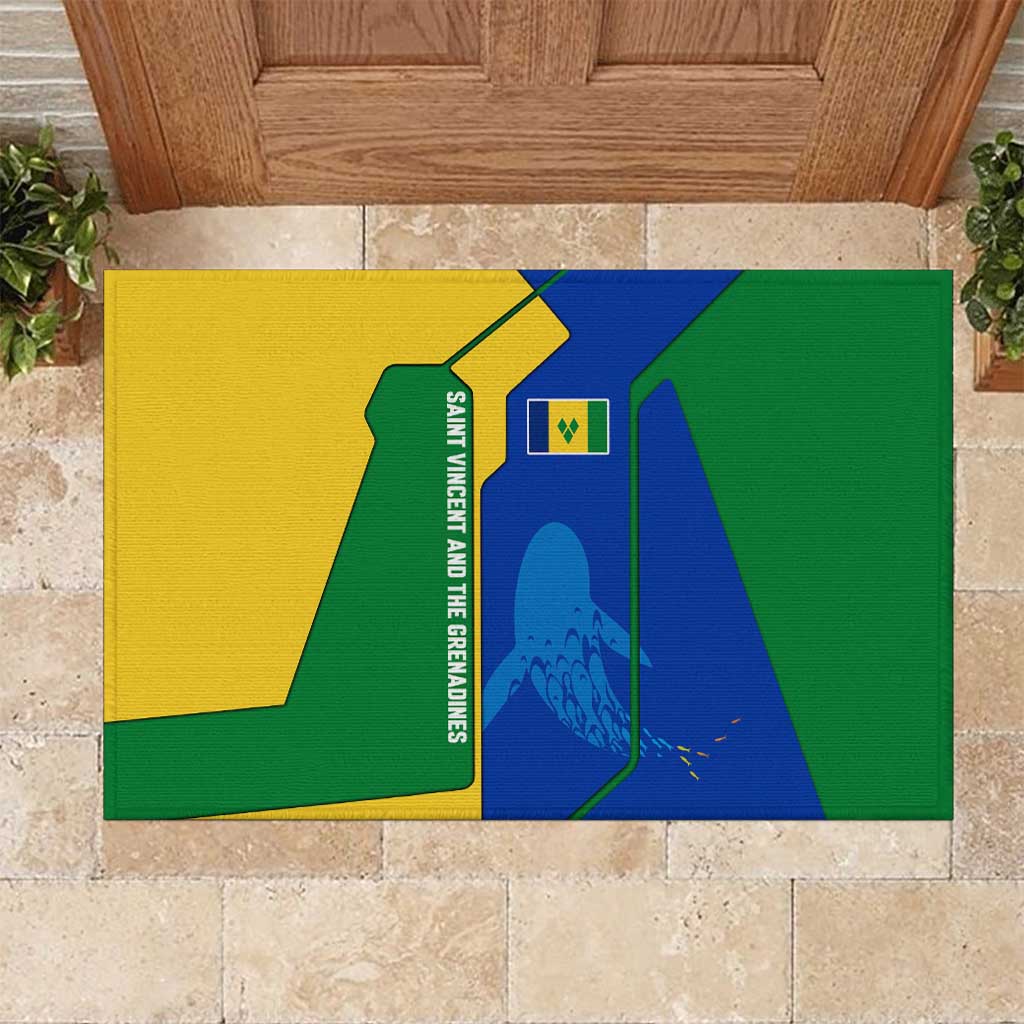 Saint Vincent and the Grenadines Flag Wave Map Rubber Doormat Caribbean Island Pride Pullover - Wonder Print Shop