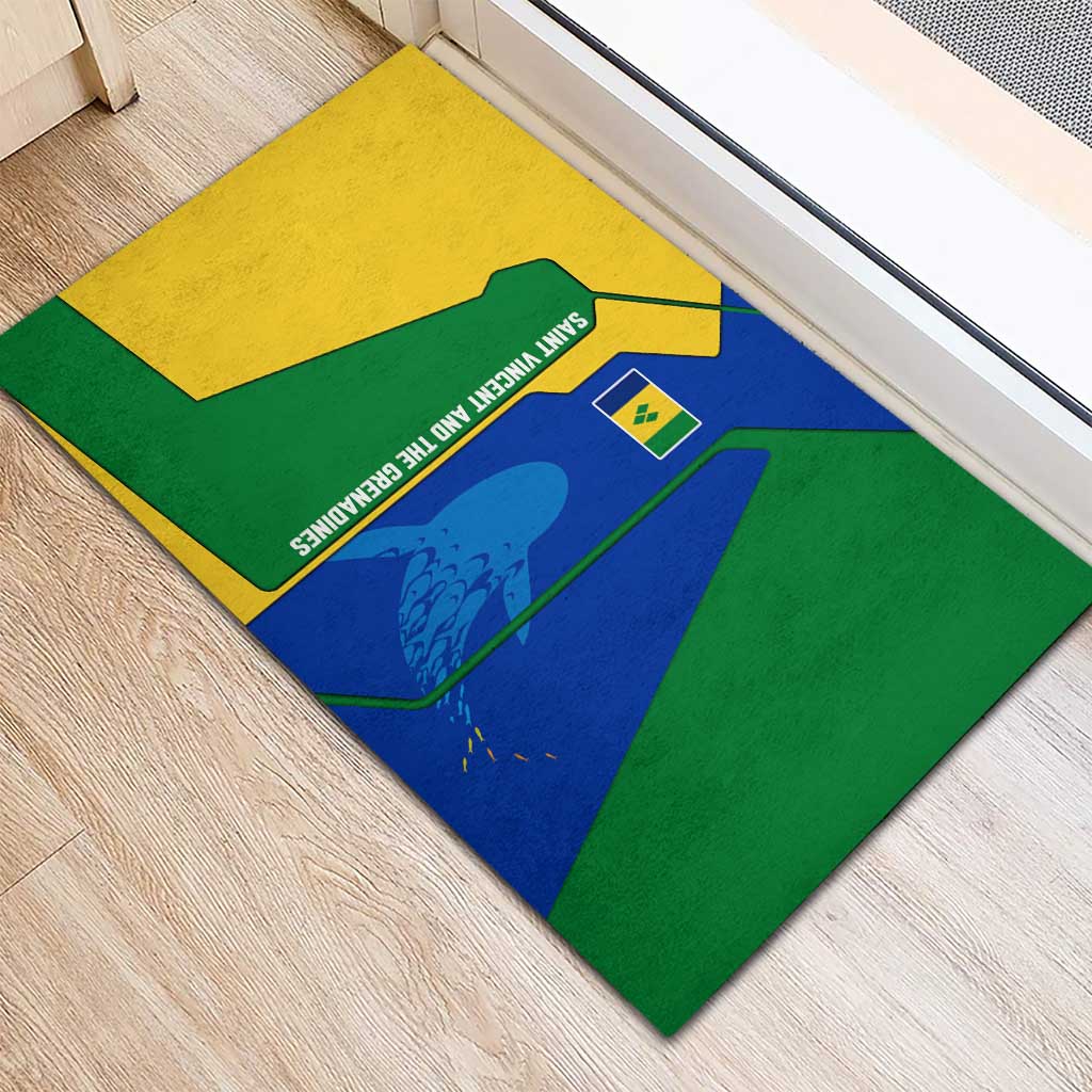 Saint Vincent and the Grenadines Flag Wave Map Rubber Doormat Caribbean Island Pride Pullover - Wonder Print Shop