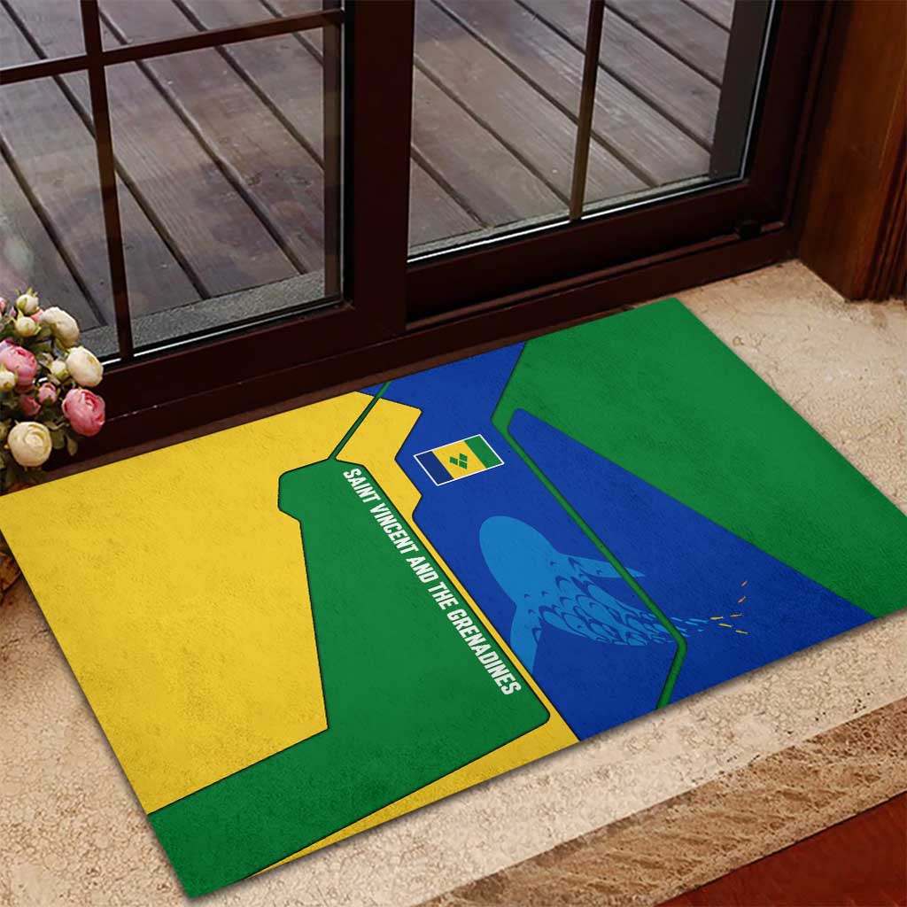 Saint Vincent and the Grenadines Flag Wave Map Rubber Doormat Caribbean Island Pride Pullover - Wonder Print Shop