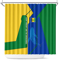 Saint Vincent and the Grenadines Flag Wave Map Shower Curtain Caribbean Island Pride Pullover - Wonder Print Shop