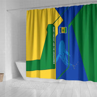 Saint Vincent and the Grenadines Flag Wave Map Shower Curtain Caribbean Island Pride Pullover - Wonder Print Shop