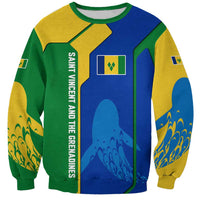 Saint Vincent and the Grenadines Flag Wave Map Sweatshirt Caribbean Island Pride Pullover - Wonder Print Shop